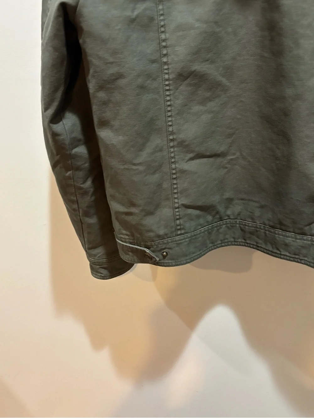GUESS Olive Green Hooded Military-Style Jacket with Sherpa Trim